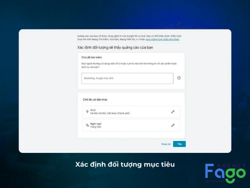 Phác họa chân dung đối tượng khách hàng mục tiêu cho Google