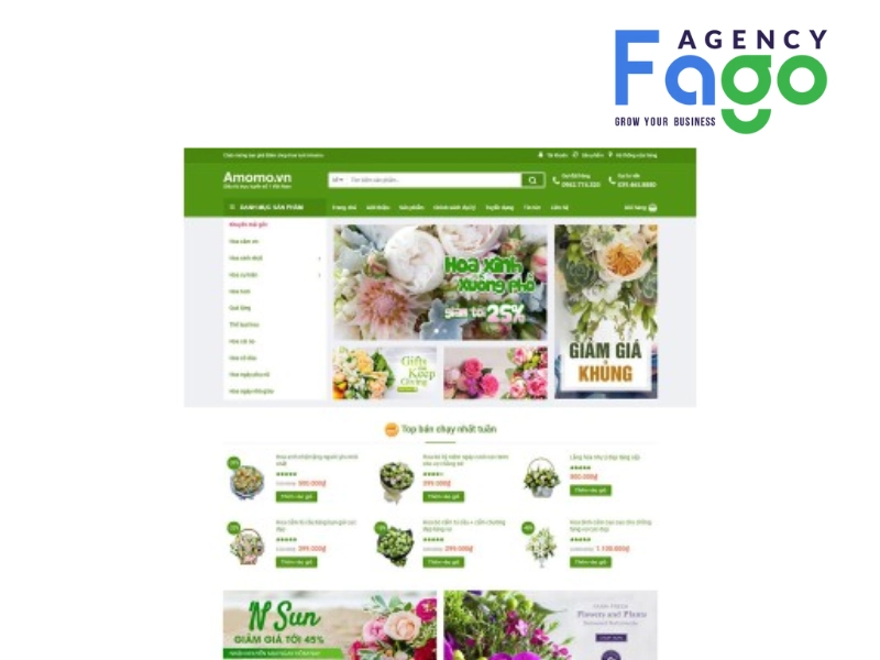 Website bán hoa tươi tại Fago Agency