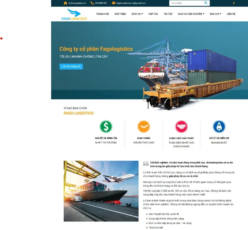 website logistics