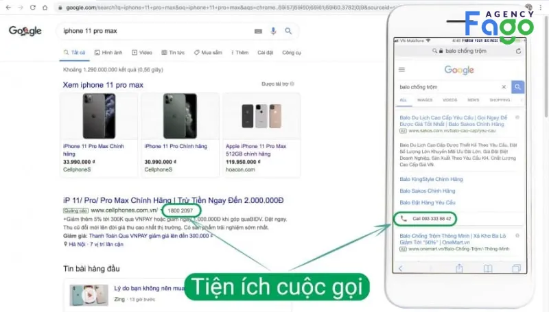 Tiện ích cuộc gọi (Call Extensions)
