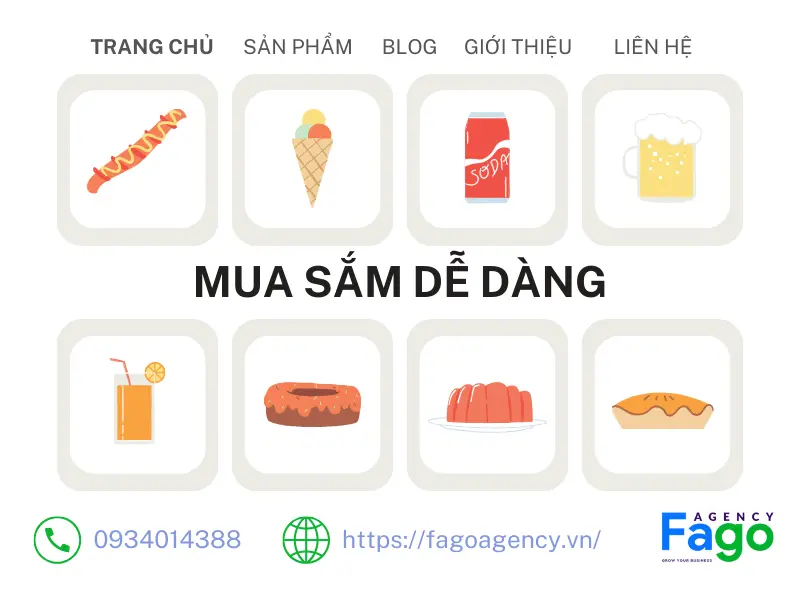Thiết kế website thực phẩm giúp khách hàng mua sắm dễ dàng