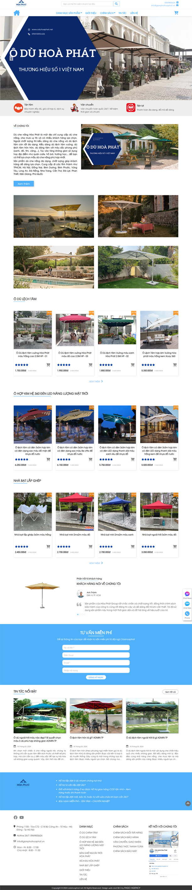 [oduhoaphat] Thiết Kế Website Ô Dù Hòa Phát Đẹp, Thu Hút Và Chuẩn Seo