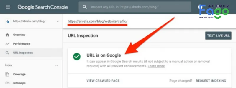 Nếu URL được index, bạn sẽ thấy thông báo "URL có trên Google"