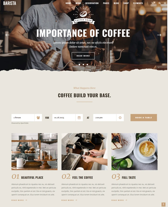 thiết kế website quán cafe
