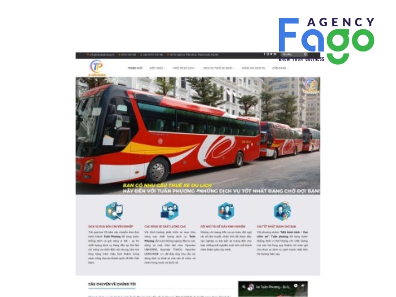 Mẫu thiết kế website dịch vụ cho thuê xe tại Fago Agency