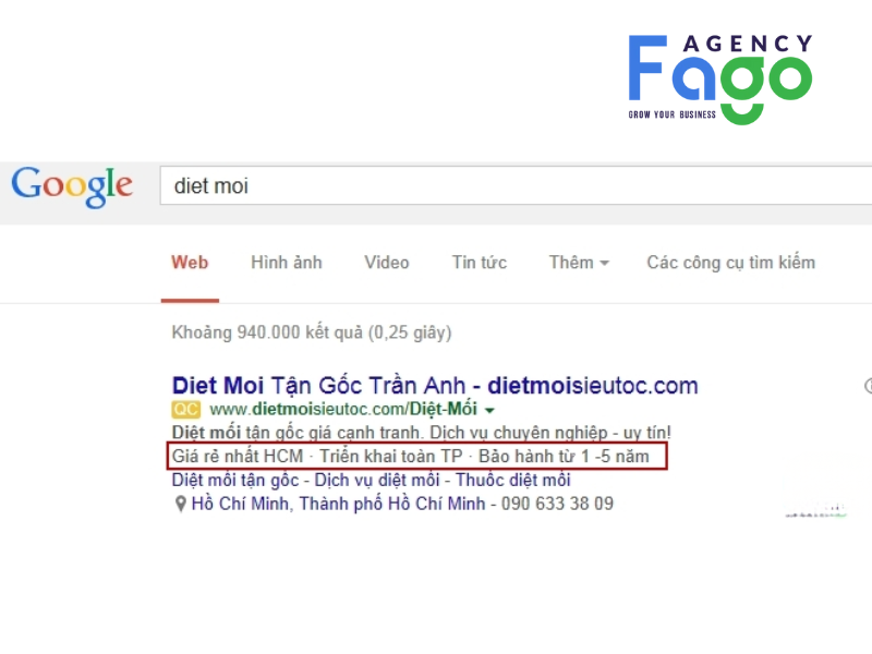 Ví dụ về một đoạn mô tả chuyển đổi cao