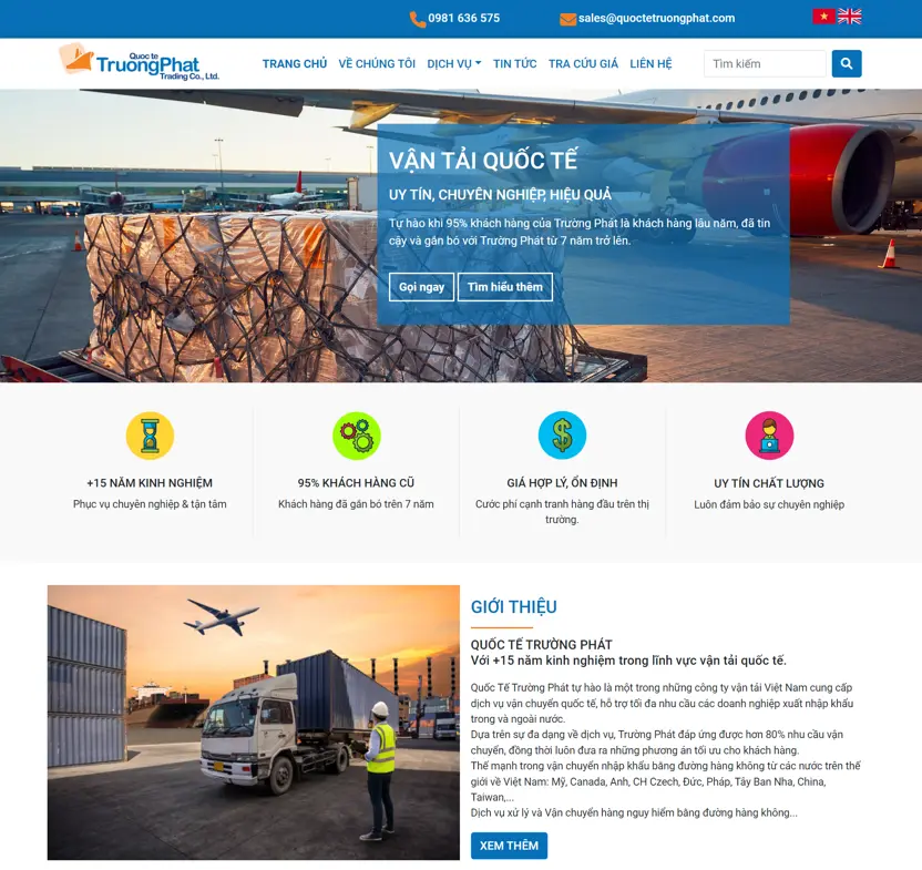thiết kế website Logistics