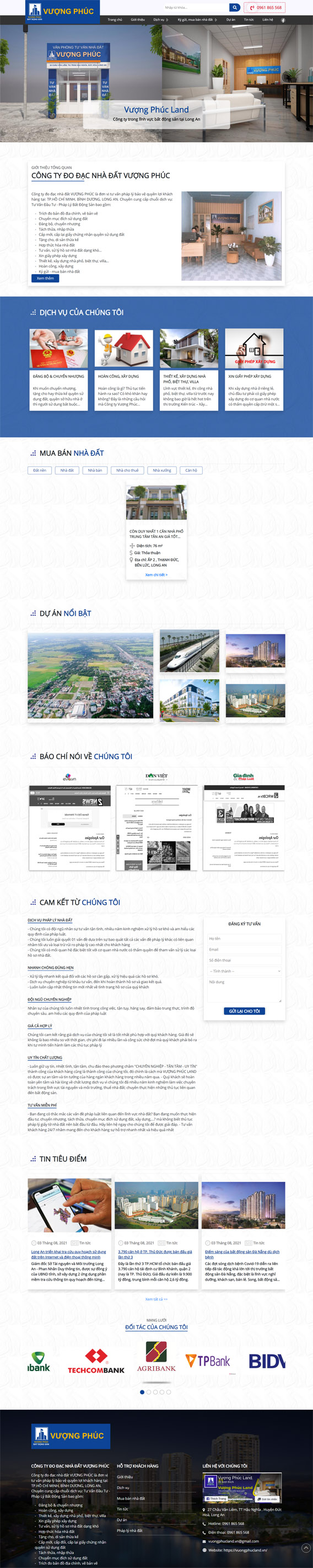 [vuongphucland] Thiết Kế Website Bất Động Sản Đẹp, Thu Hút Và Chuyên Nghiệp