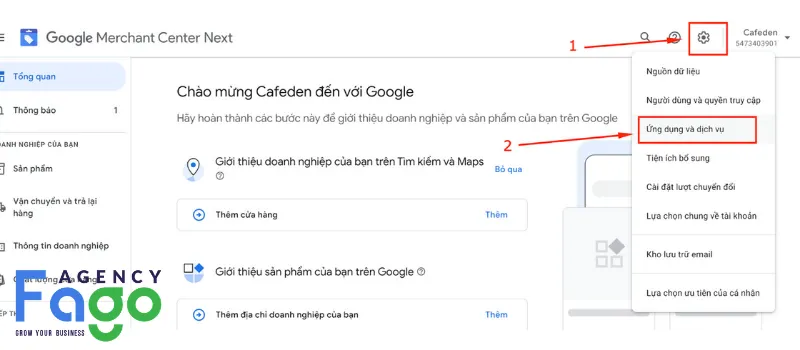 Liên kết tài khoản Google Merchant Center với Google Ads