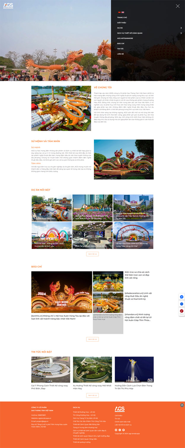 [agslandscape] Thiết Kế Website Thi Công Cảnh Quan Đẹp, Thu Hút Và Chuyên Nghiệp