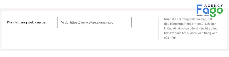 Nhập đường link website