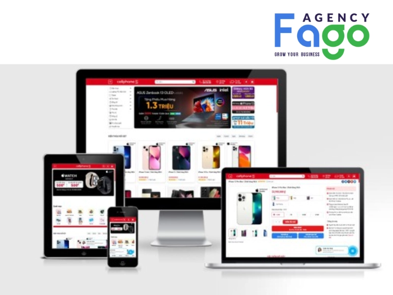 Mẫu thiết kế website bán điện thoại tại Fago Agency