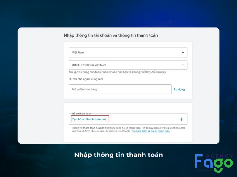 Nhập thông tin thanh toán