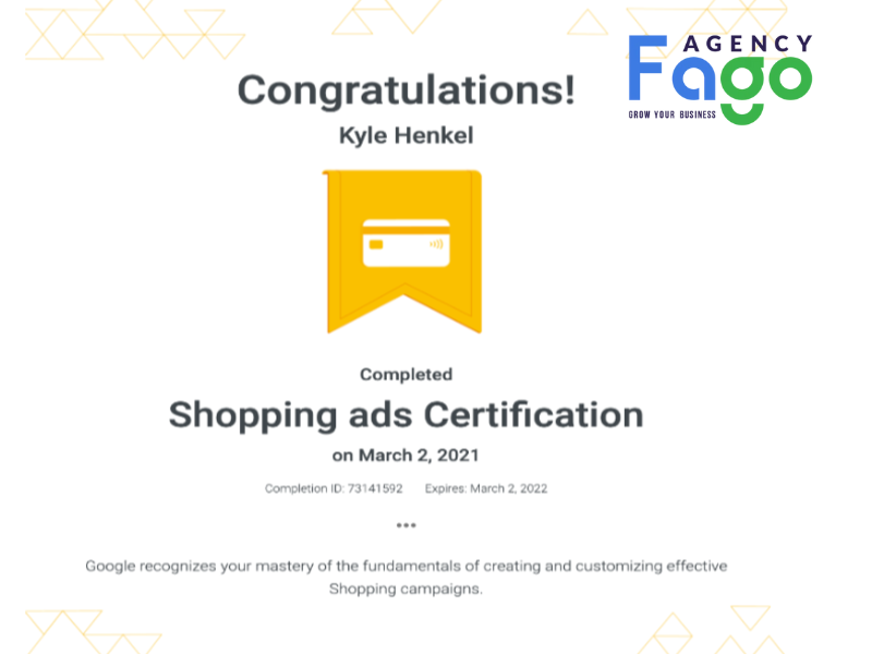 Chứng chỉ Google Ads Shopping