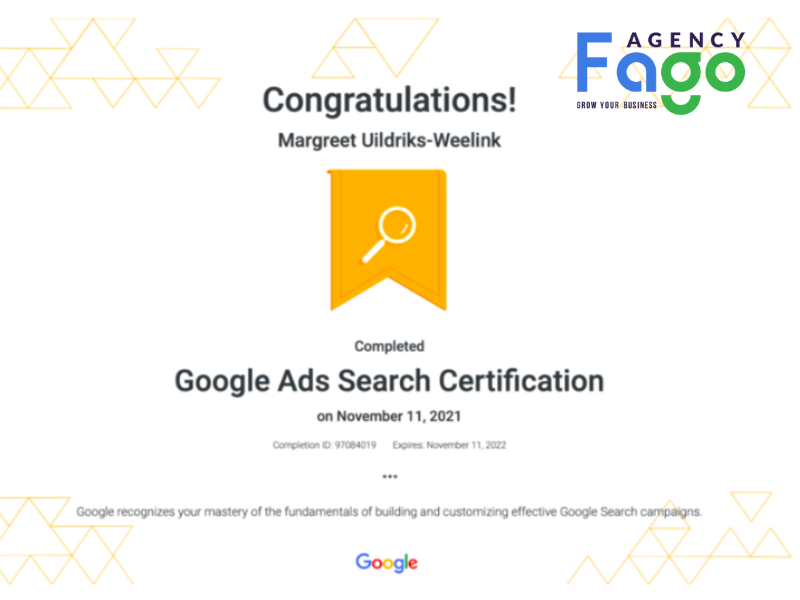 Chứng chỉ Google Ads Search