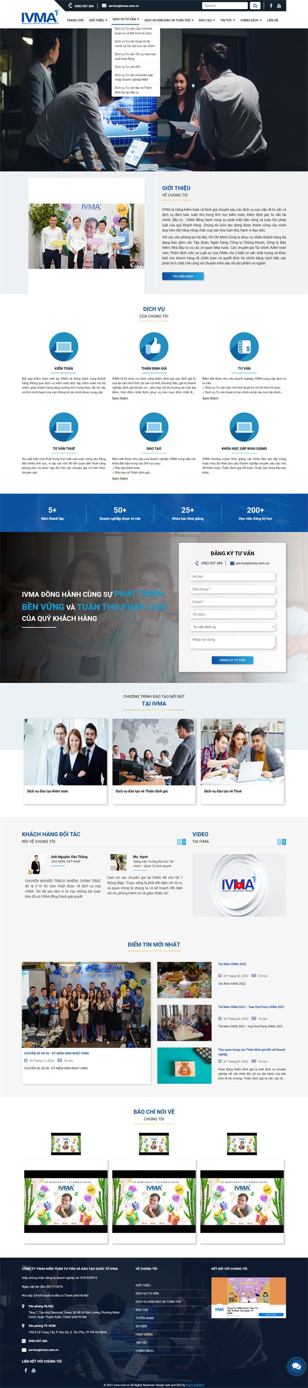 [ivma] Thiết Kế Website Tư Vấn Doanh Nghiệp Đẹp, Thu Hút Và Chuyên Nghiệp