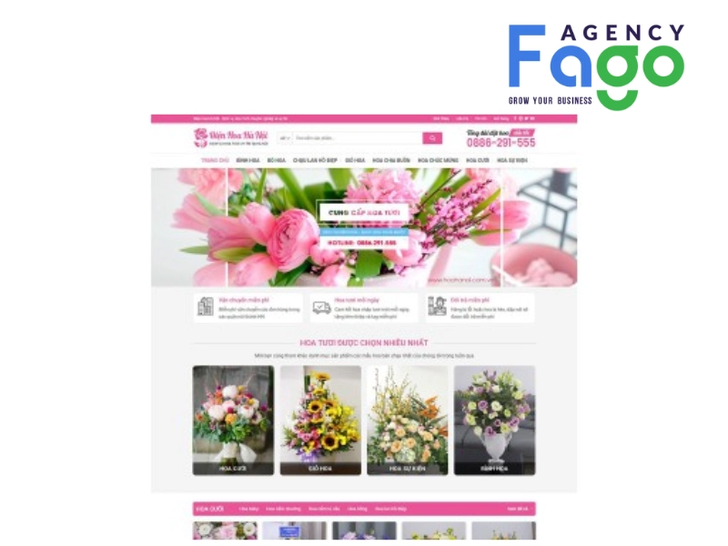 Một số mẫu thiết kế website bán hoa tại Fago Agency