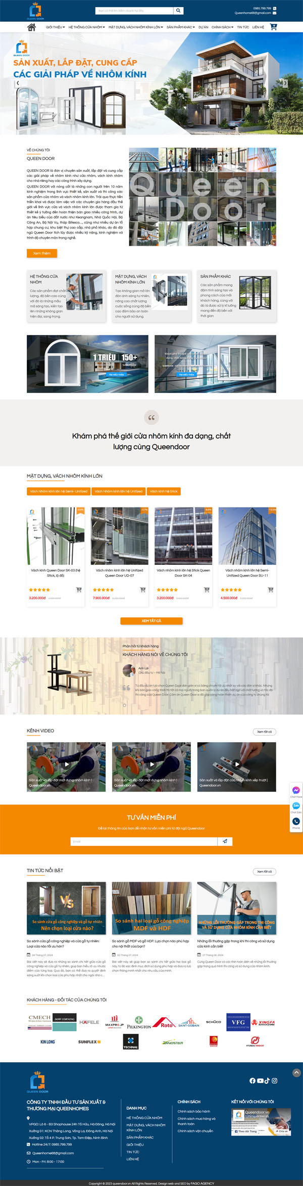 [queendoor] Thiết Kế Website Cửa - Vách Đẹp, Thu Hút Và Chuyên Nghiệp