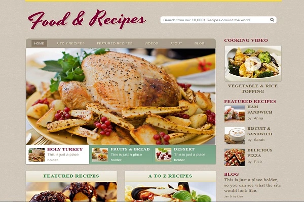 thiết kế website nhà hàng