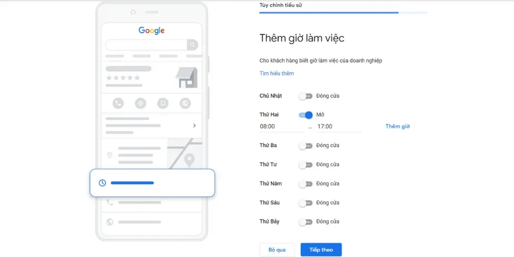 Thiết lập thời gian vận hành