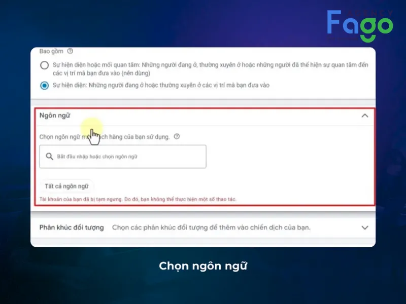 Chọn ngôn ngữ
