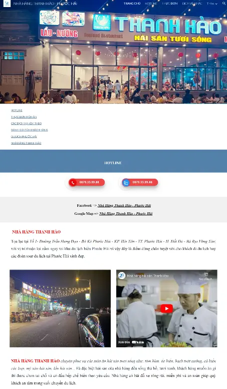 website nhà hàng