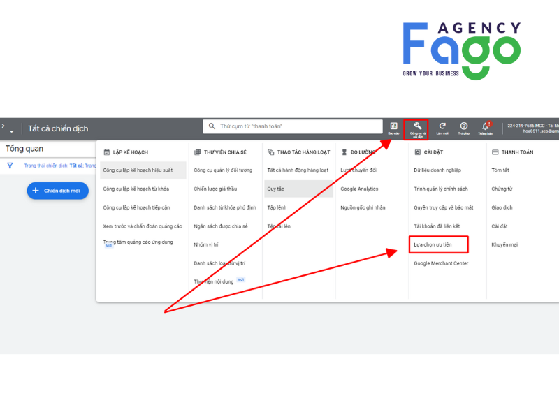 Hướng dẫn chọn đúng mục để tiến hành hủy: